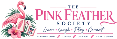 The Pink Feather Mahjong Society logo