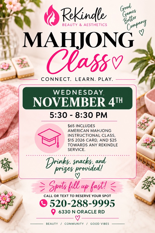 Mahjong Class at ReKindle Beauty