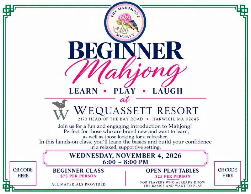 Mahjong at Wequasset: Beginner Mahj and Open Play