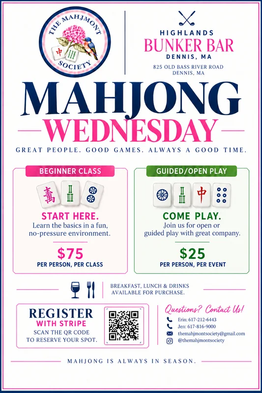 Mahjong at The Highlands: Beginner Mahj and Open Play