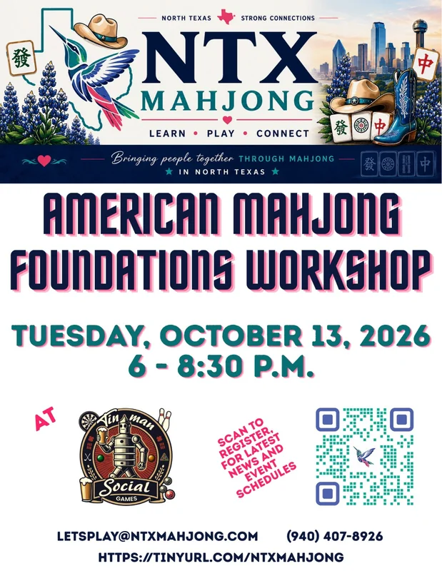 NTX Mahjong Academy: American Mahjong Foundations Workshop (TinMan Social Little Elm, TX)