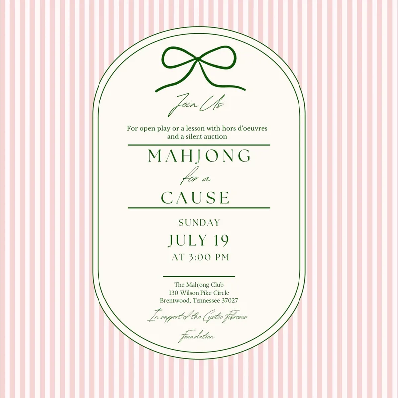 Mahjong for a Cause Open Play (Benefitting The Cystic Fibrosis Foundation)