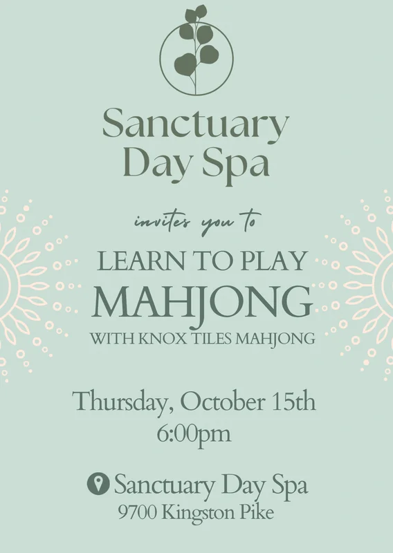 10/15 Learn to Play Mahjong at the Sanctuary Day Spa