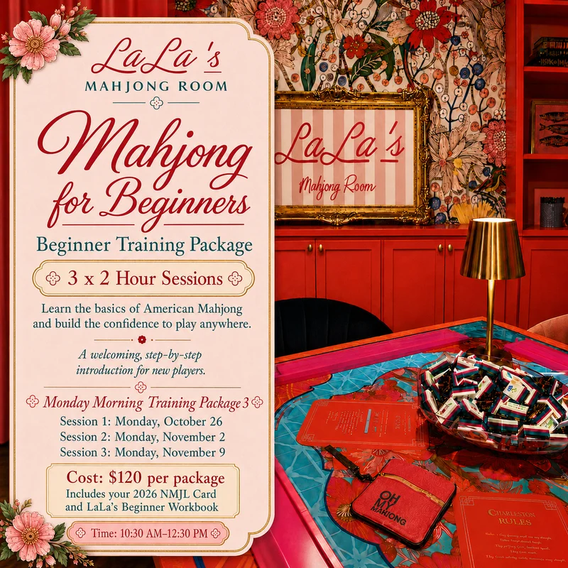Monday Morning Beginner Mahjong Training at LaLa’s Mahjong Room - 10:30 am to 12:30 pm — Event #1