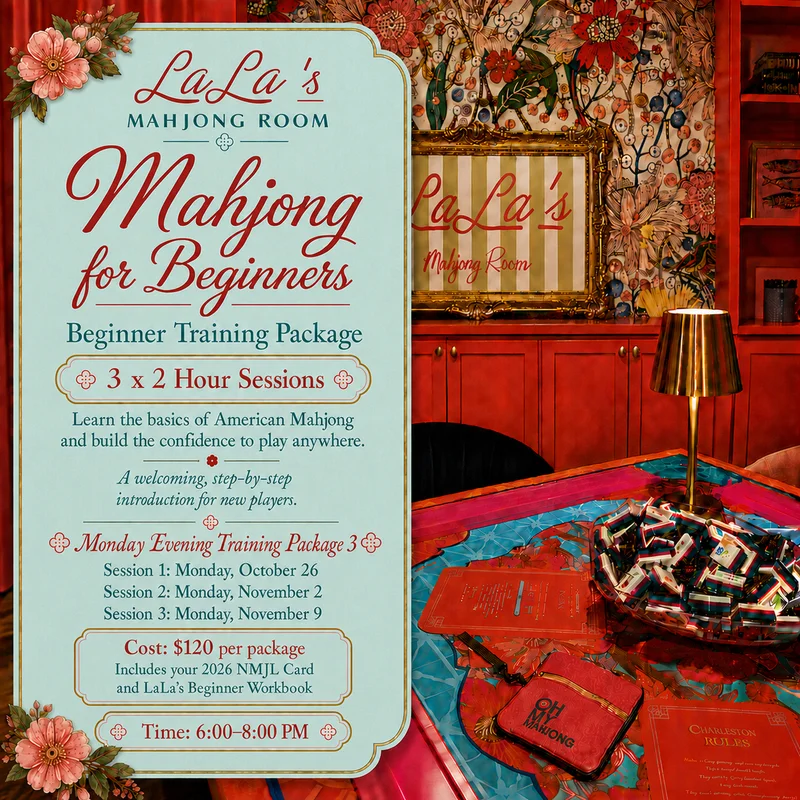 Monday Evening Beginner Mahjong Training at LaLa’s Mahjong Room - 6:00 pm to 8:00 pm — Event #1