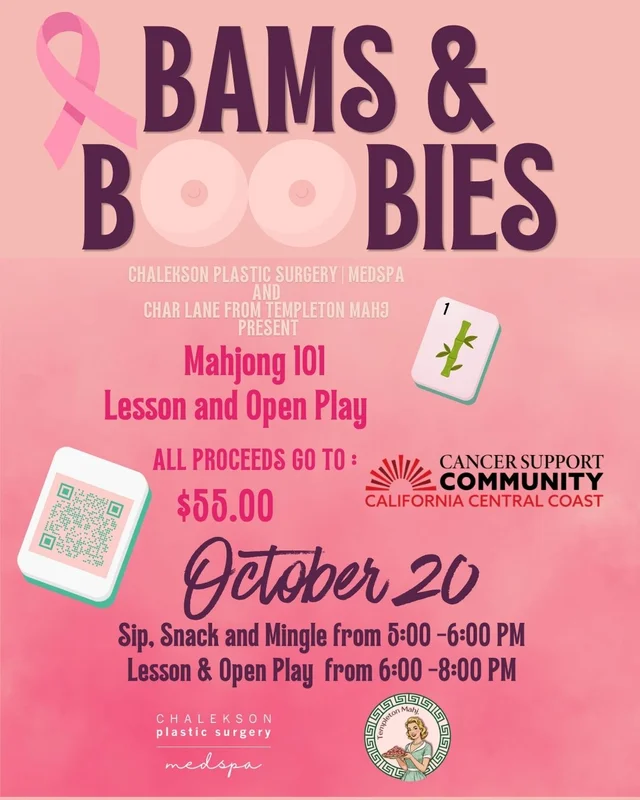 Bam's And Boobie's Mahjong 101 and Open Play Breast Cancer Fundraiser